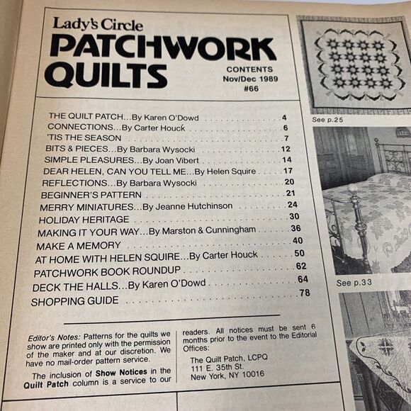 2 Lady's Circle Patchwork Quilts Magazines July & Nov/Dec 1989 Vtg Quilt Pattern - Picture 8 of 9